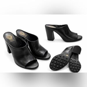 Vince Camuto Black Leather Mules